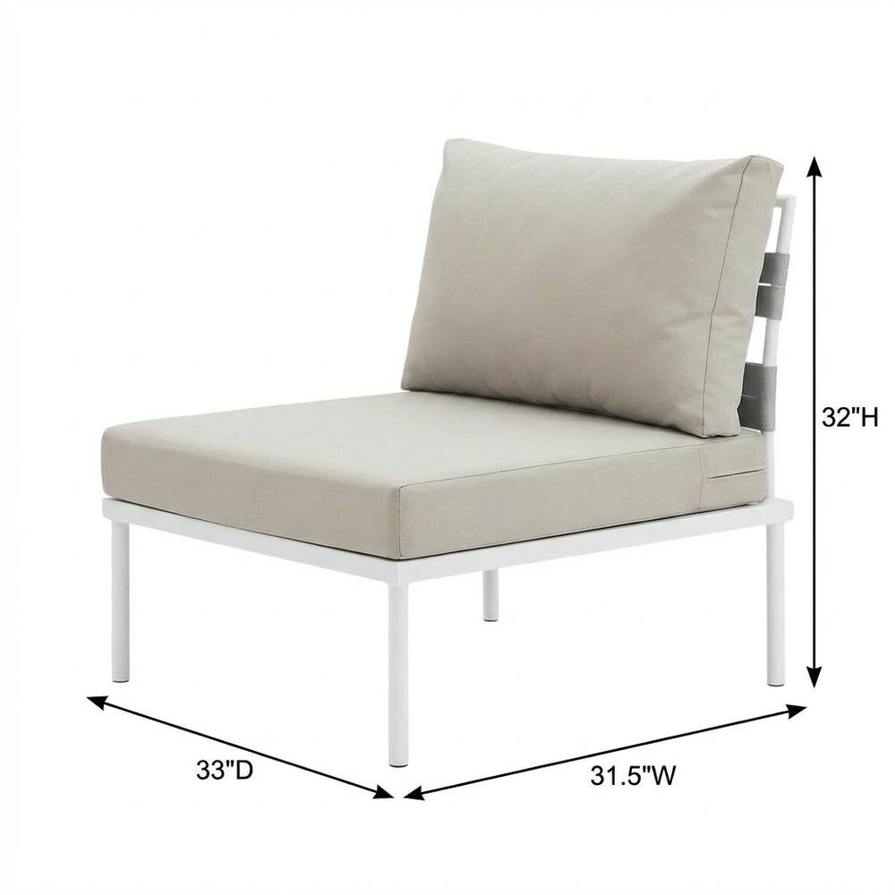 Outdoor Patio Aluminum Armless Lounge Chair With Lightweight Design. Picture 7