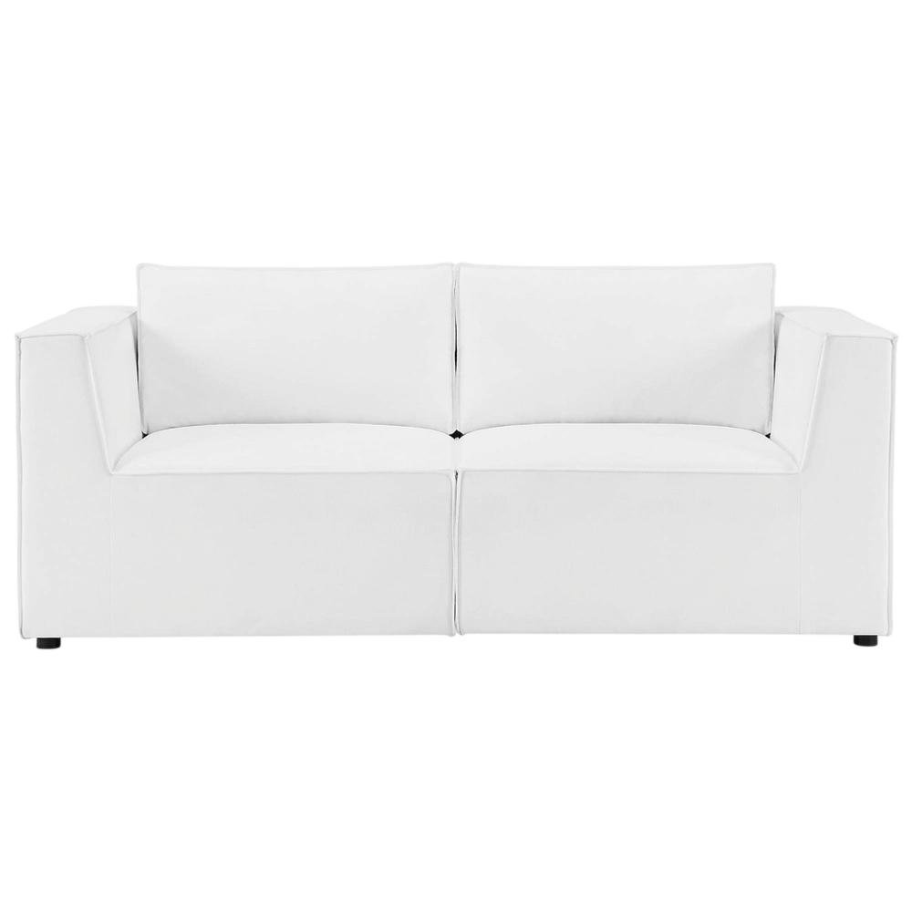 Outdoor Patio Upholstered Sectional Sofa Loveseat With Armrests. Picture 4