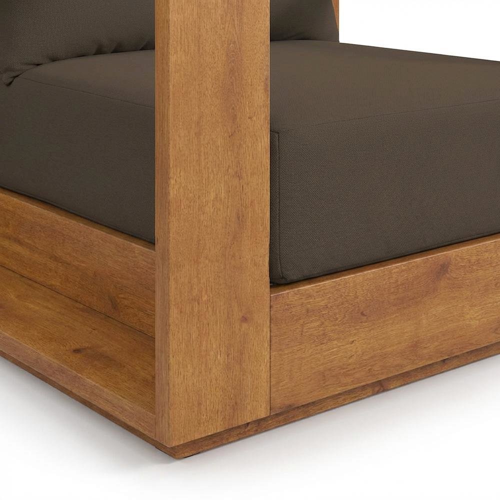 3-Piece Outdoor Acacia Wood Patio Furniture Set, Comfortable Seating, Armrests. Picture 6