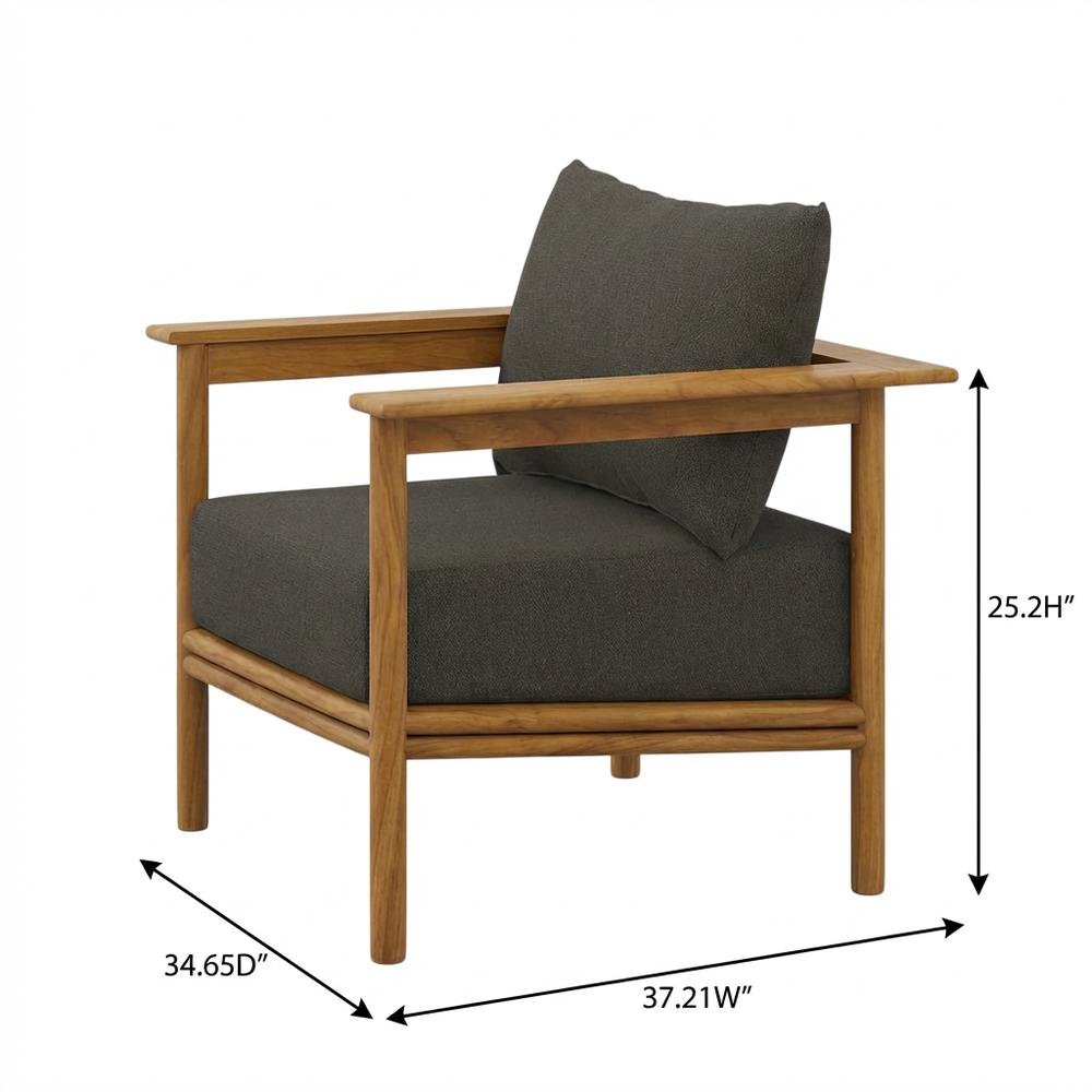 Outdoor Patio Armchair Set Of 2 In Teak Wood For Cozy Outdoor Living. Picture 7