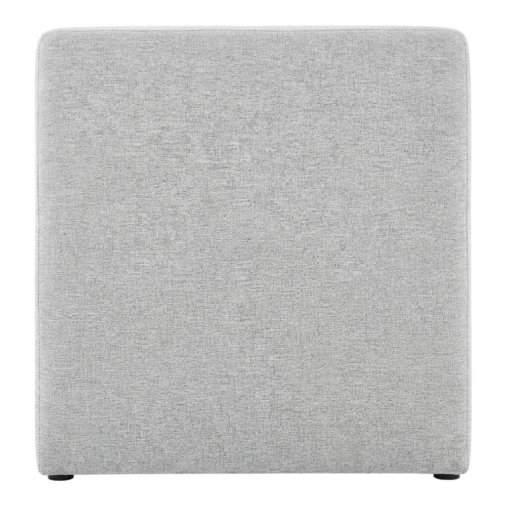 Square woven fabric ottoman with cushioned top, outdoor durable design. Picture 4