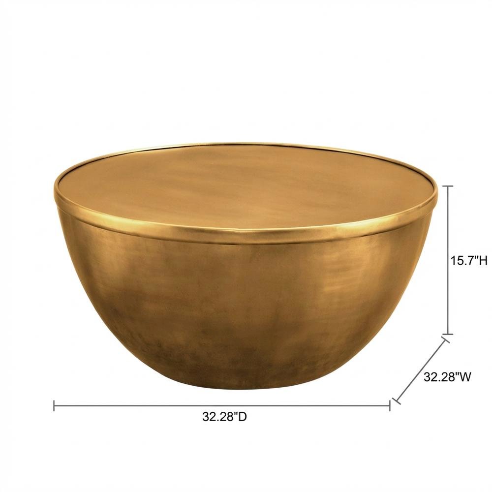 Premium Metal Coffee Table in Brass Finish with Modern Design. Picture 7