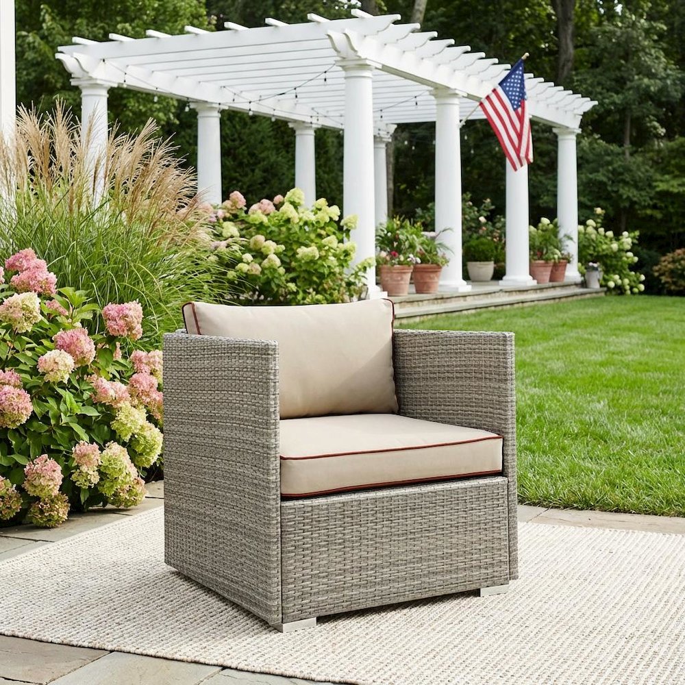 Outdoor Patio Armchair With Comfortable Cushioning And Sturdy Frame. Picture 3