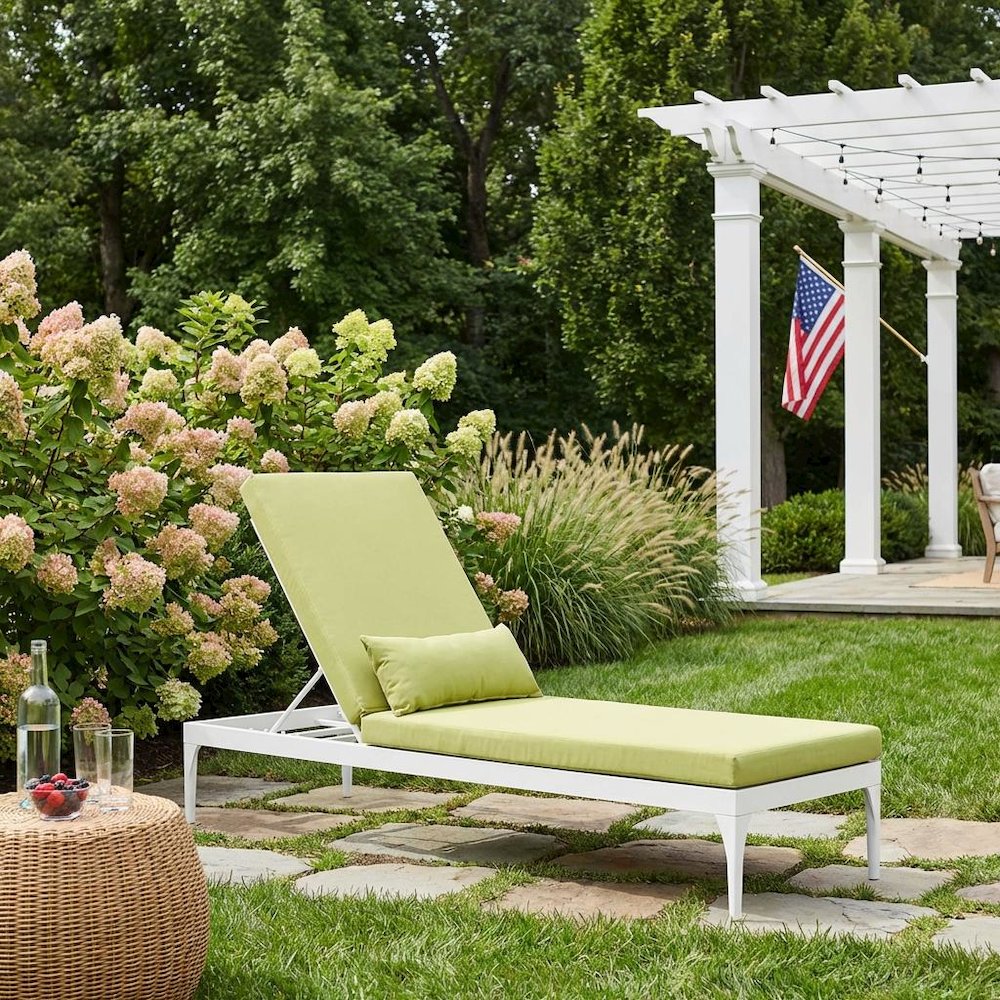 Outdoor Patio Chaise Lounge Chair With Cushion For Outdoor Relaxation. Picture 3