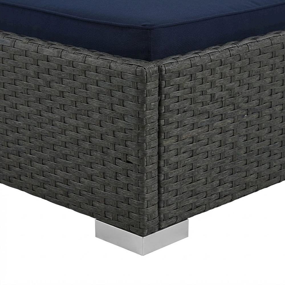 Outdoor Patio Double Chaise With Cushioned Seat And Sturdy Frame. Picture 6