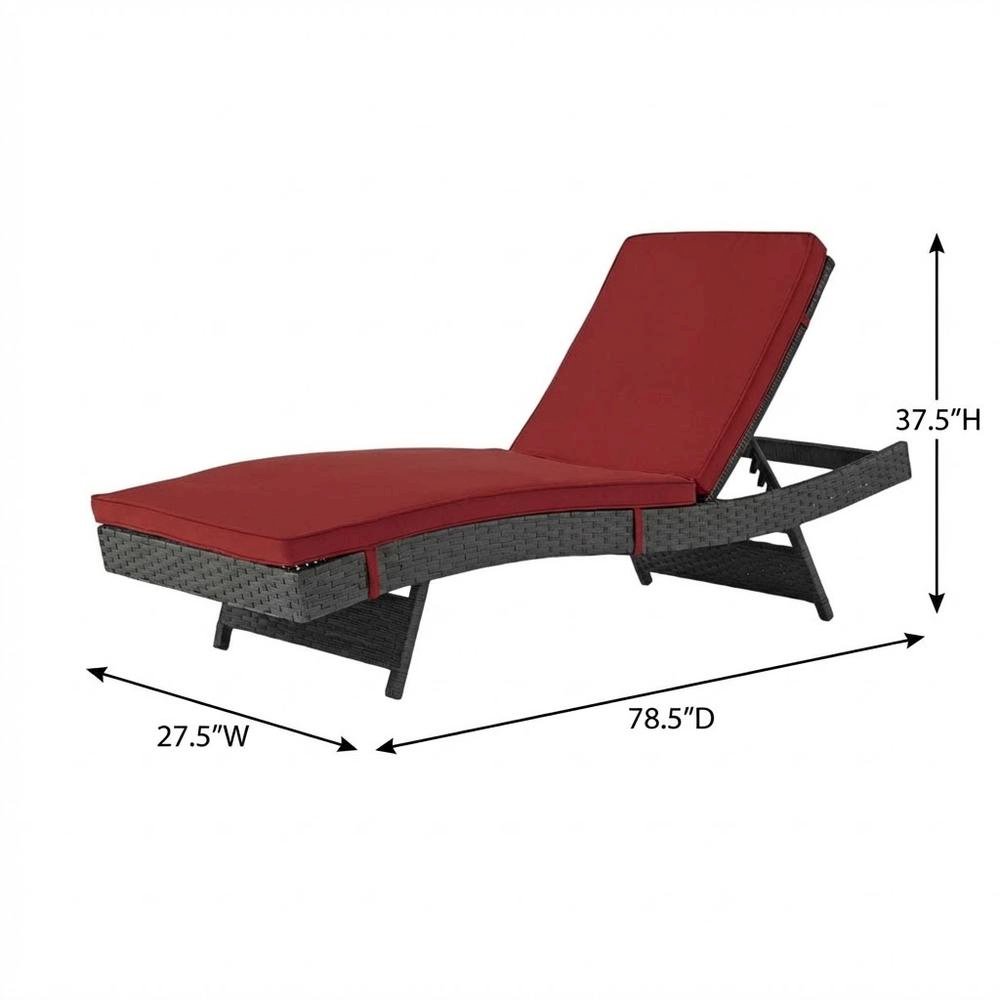 Outdoor Patio Chaise Lounge With Cushioned Seat And Weather-Resistant Frame. Picture 7