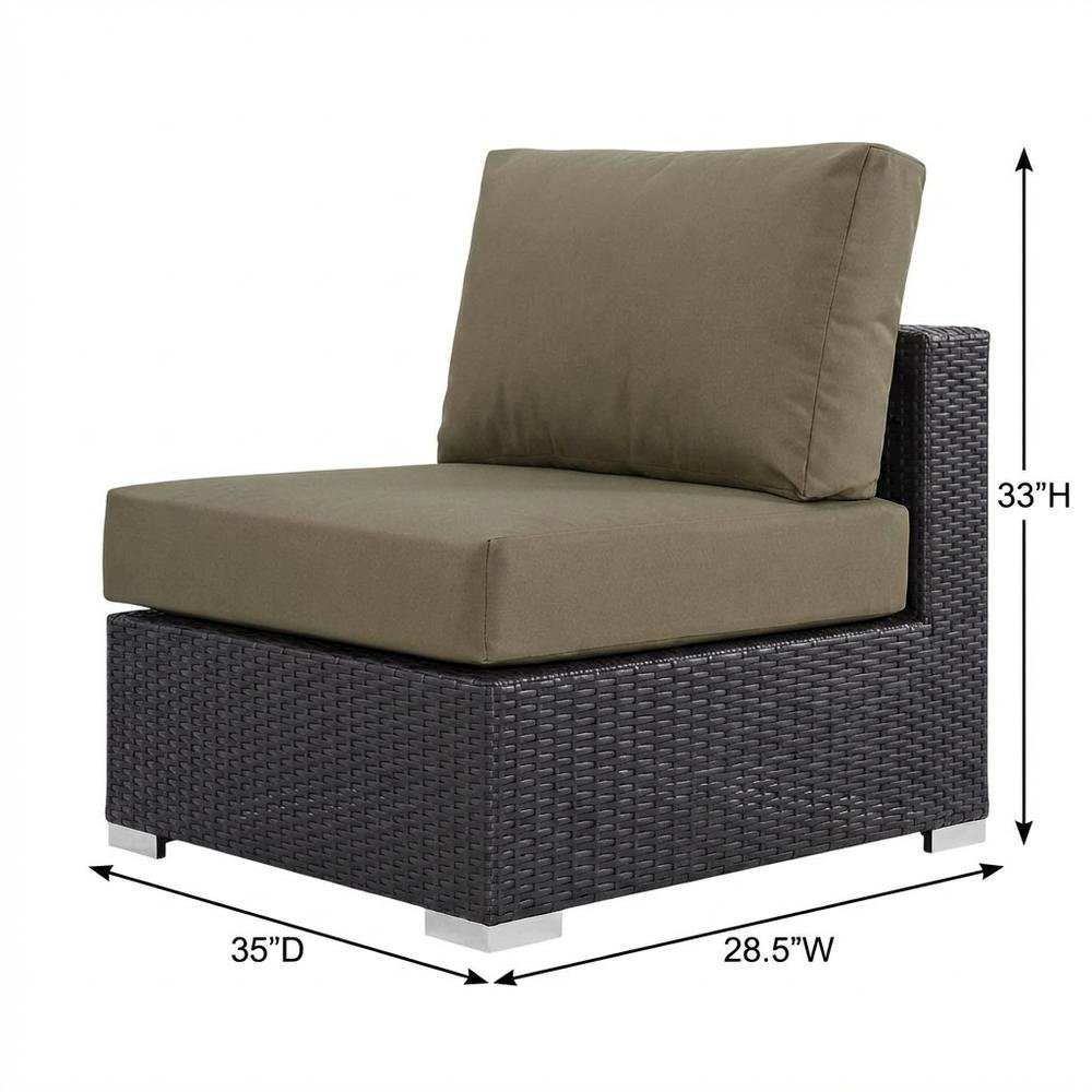Outdoor Patio Armless Lounge Chair With Cushions For Comfortable Seating. Picture 7