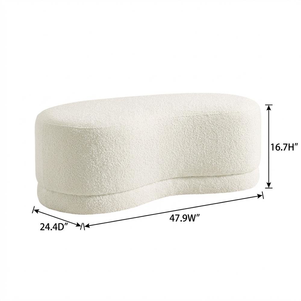 Outdoor upholstered ottoman bench with plush top for patio seating. Picture 7