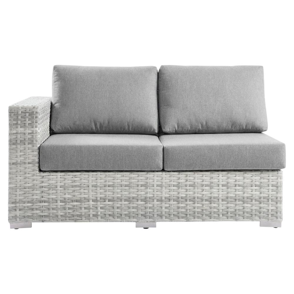 Outdoor Patio Left-Arm Loveseat in Neutral Shade with Comfortable Backrest. Picture 4