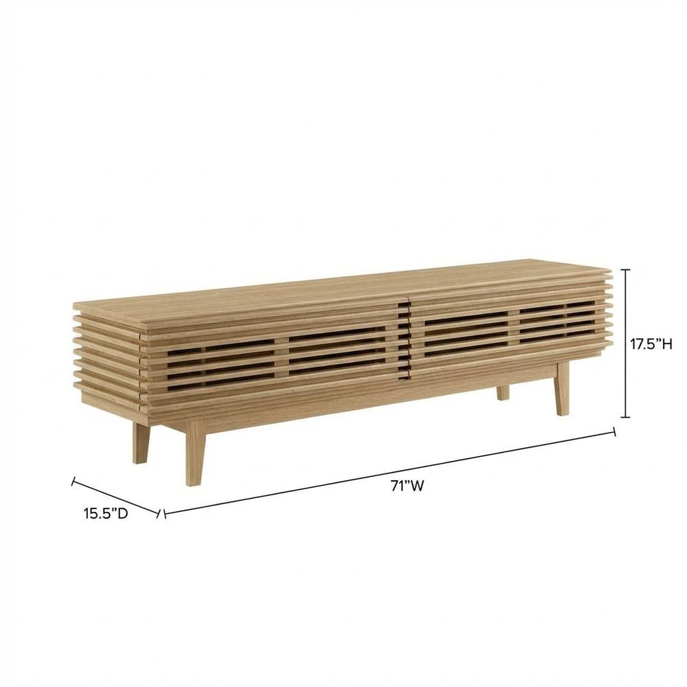 Brown wood TV stand with sleek design and sturdy construction. Picture 7