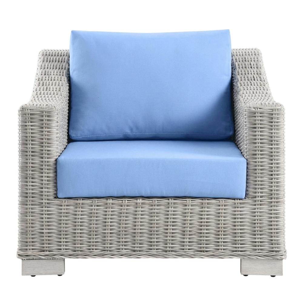 Outdoor Wicker Rattan Armchair For Patio Lounge Seating. Picture 4