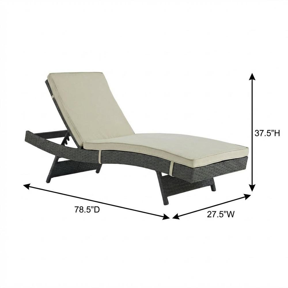 Outdoor Patio Lounge Chair With Cushioned Seat And Weather-Resistant Design. Picture 7