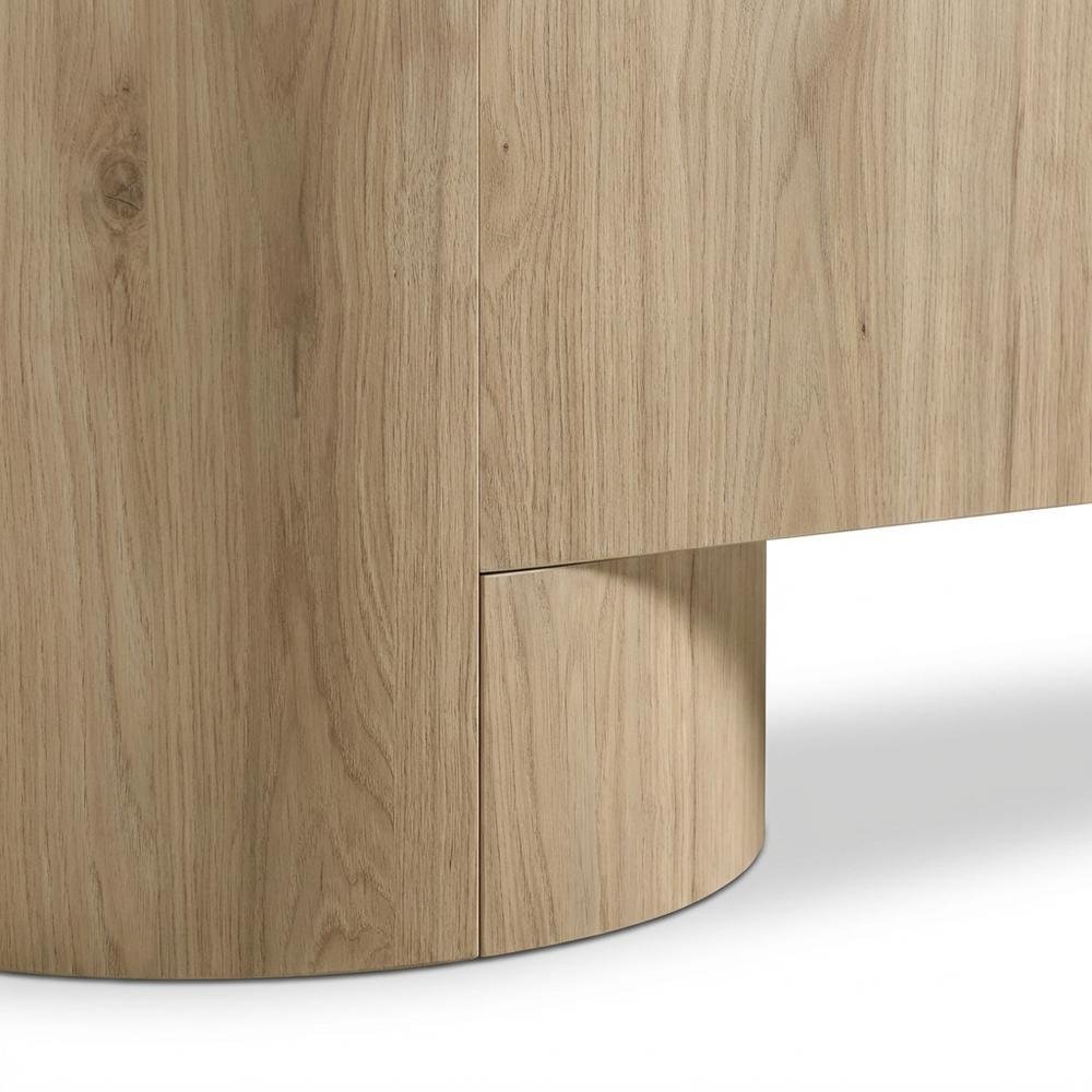 Rustic Rounded Sideboard Storage Cabinet With Spacious Interior, Durable Design. Picture 6