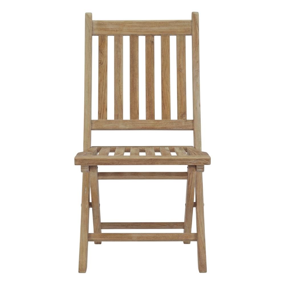 Weather-Resistant Teak Outdoor Folding Chair With Comfortable Backrest. Picture 4