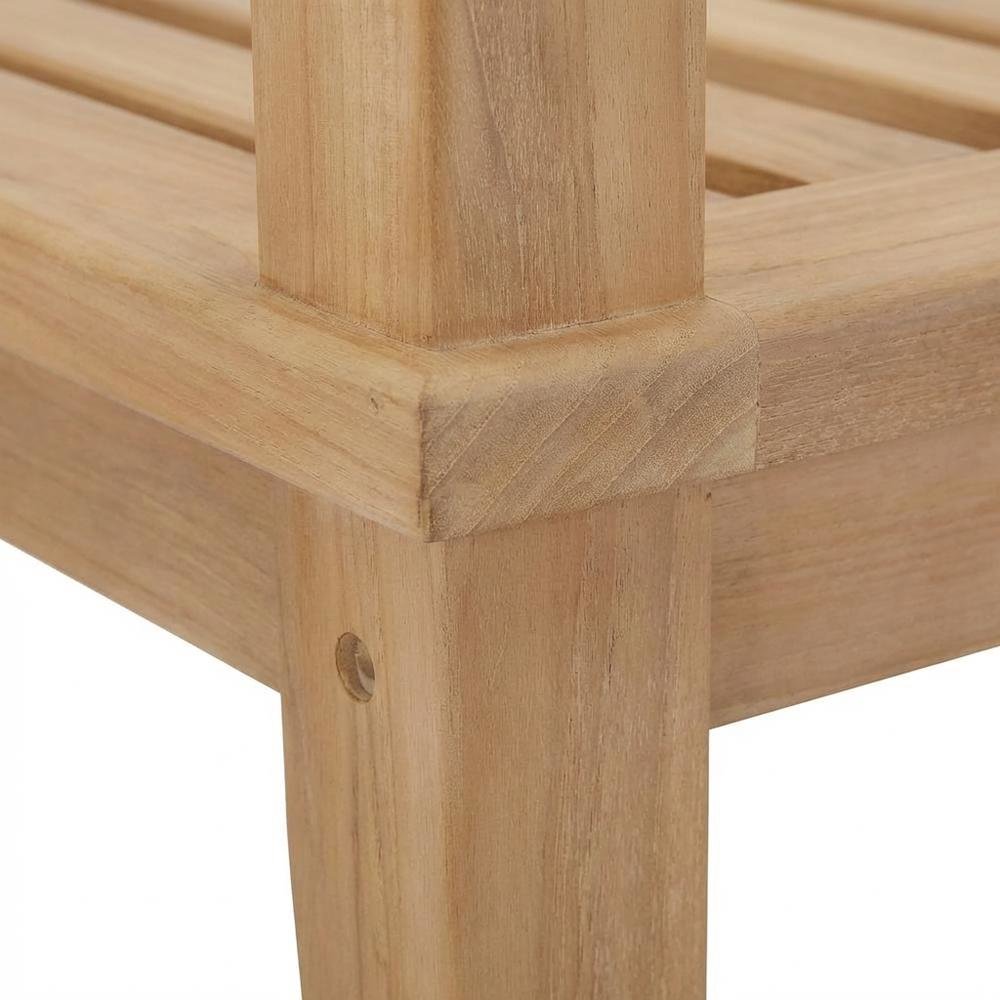 Teak Outdoor Ottoman With Cushioned Seat For Patio Lounging. Picture 6