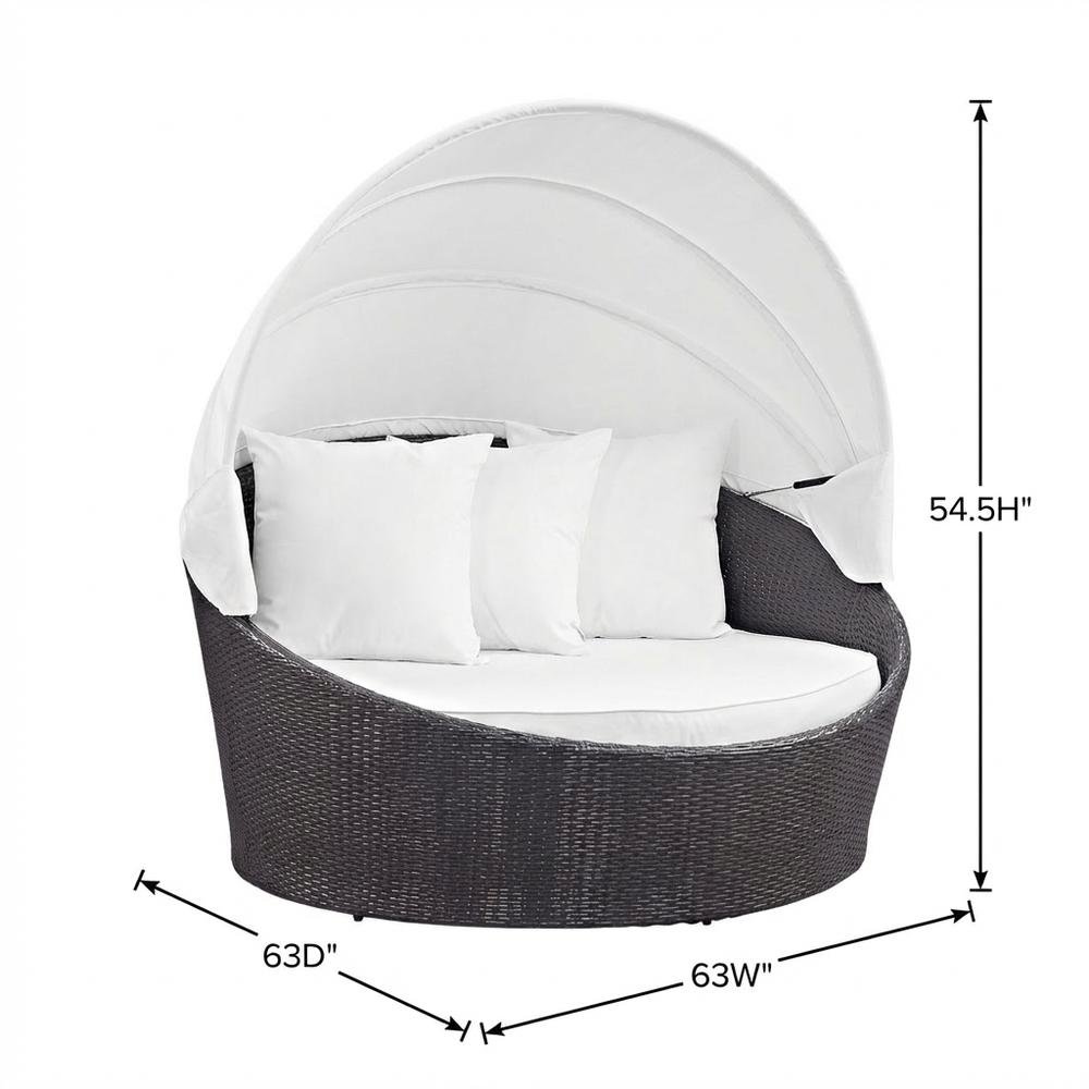 Outdoor Patio Daybed With Backrest And Weather-Resistant Frame. Picture 7