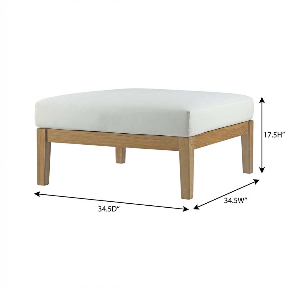 Teak Outdoor Ottoman with Stylish Design and Durable Construction. Picture 7