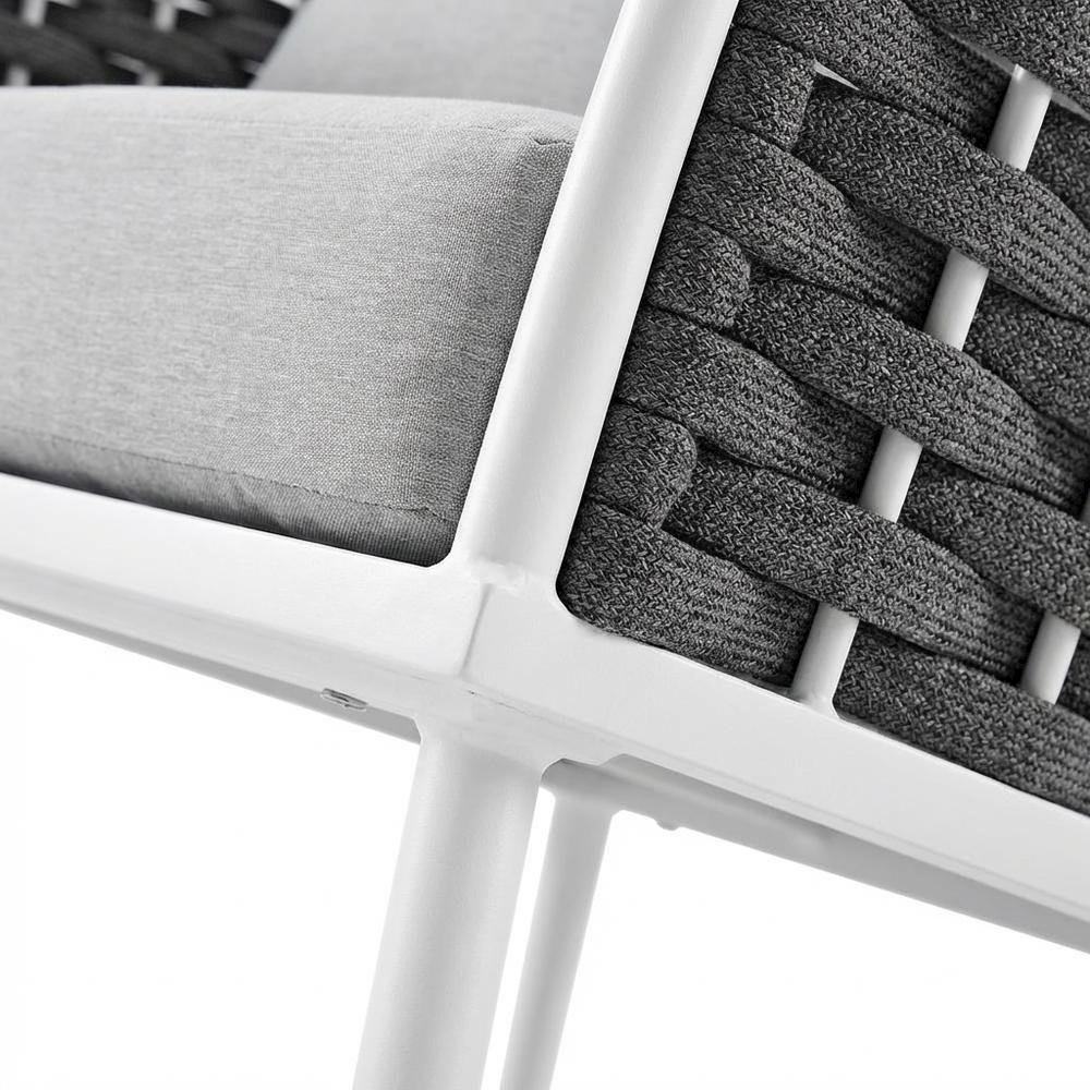 Aluminum Outdoor Patio Armchair With Cushioned Seat And Armrests. Picture 6