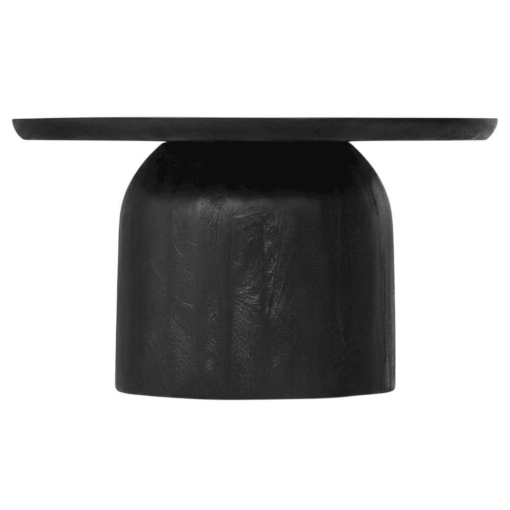Round Wood Coffee Table with 17.5-inch Height and 30-inch Diameter. Picture 4