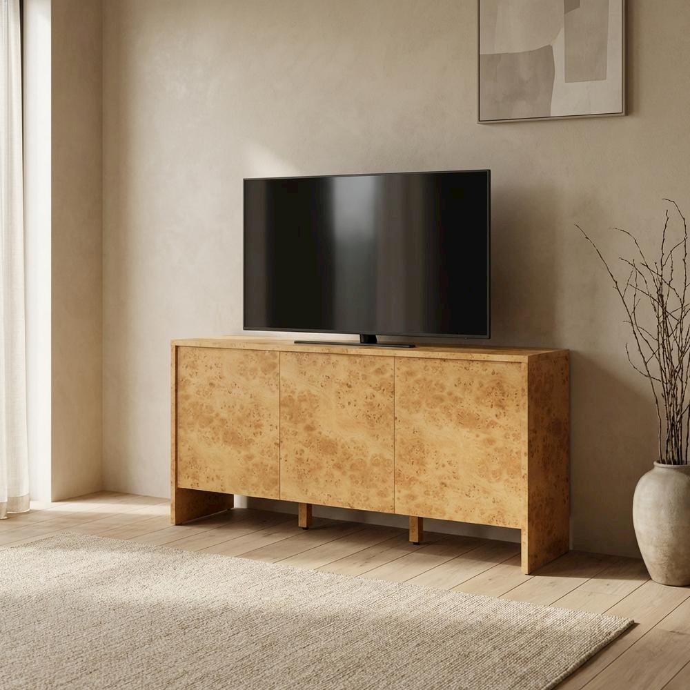 Burl Wood Sideboard with Spacious Storage and Elegant Finish. Picture 3