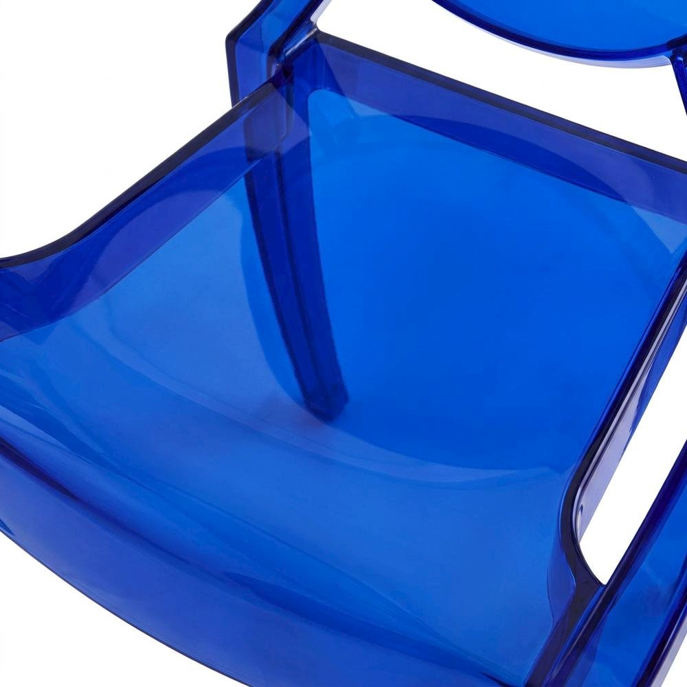 Acrylic High-Back Dining Armchairs with Arms, Blue, Set of 2. Picture 6