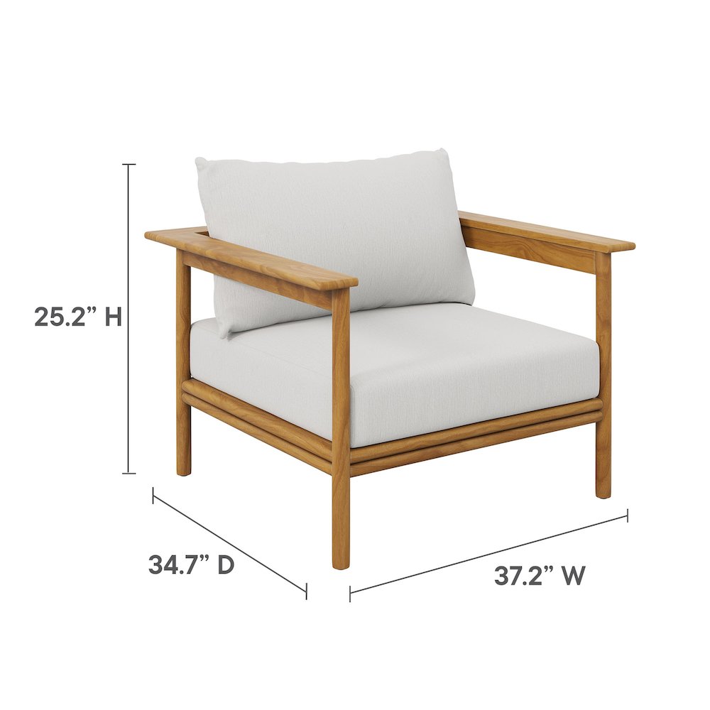 Wren 6-Piece Outdoor Patio Teak Wood Furniture Set. Picture 3