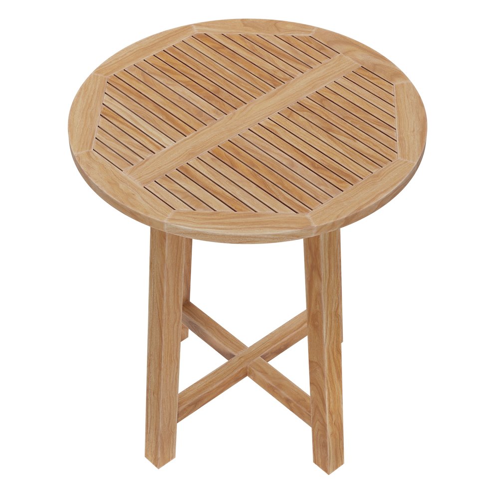 Wellspring 3-Piece Outdoor Patio Teak Wood Bar Set. Picture 11