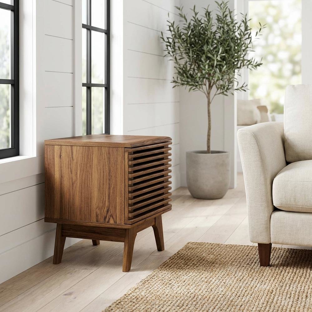 Wood Vinyl Record Display Stand in Brown, Compact Design, Durable Construction. Picture 2