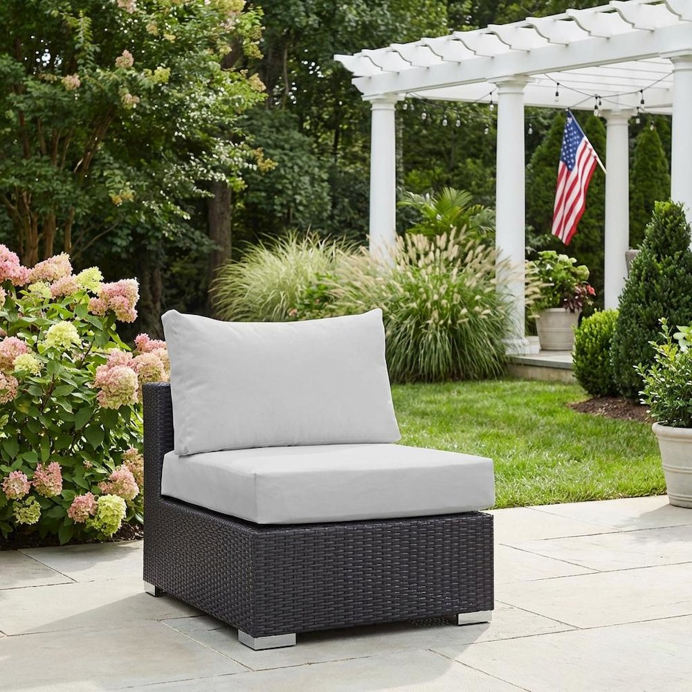Outdoor Patio Armless Lounge Chair With Cushioned Support. Picture 3