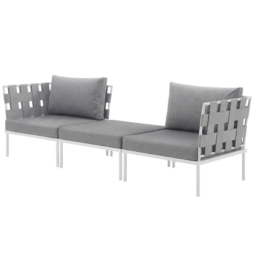 Outdoor Patio Aluminum Sectional Sofa Set Includes 3-Piece Lounge Furniture. Picture 1