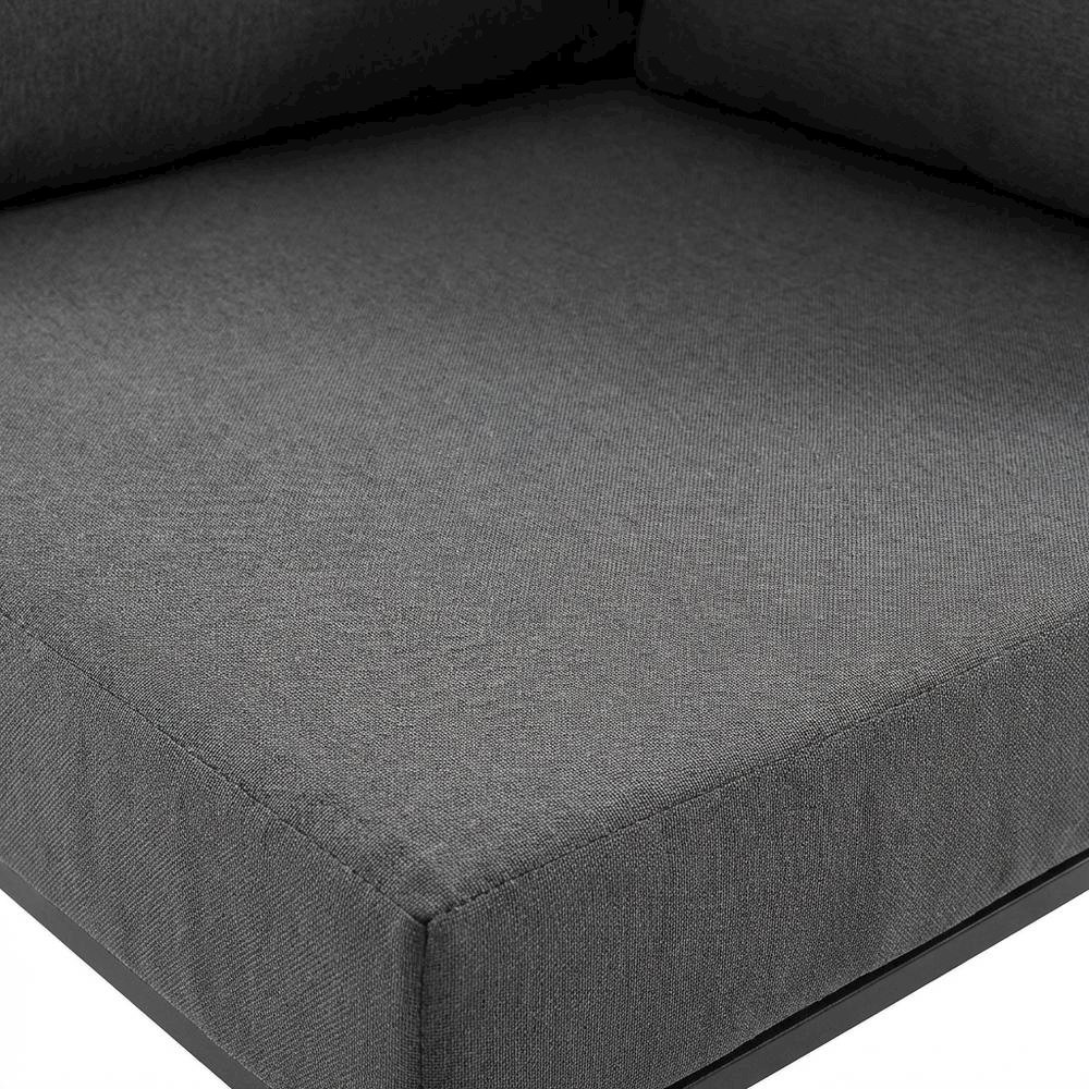 Outdoor Patio Aluminum Corner Chair With Cushioned Seat And Armrests. Picture 5