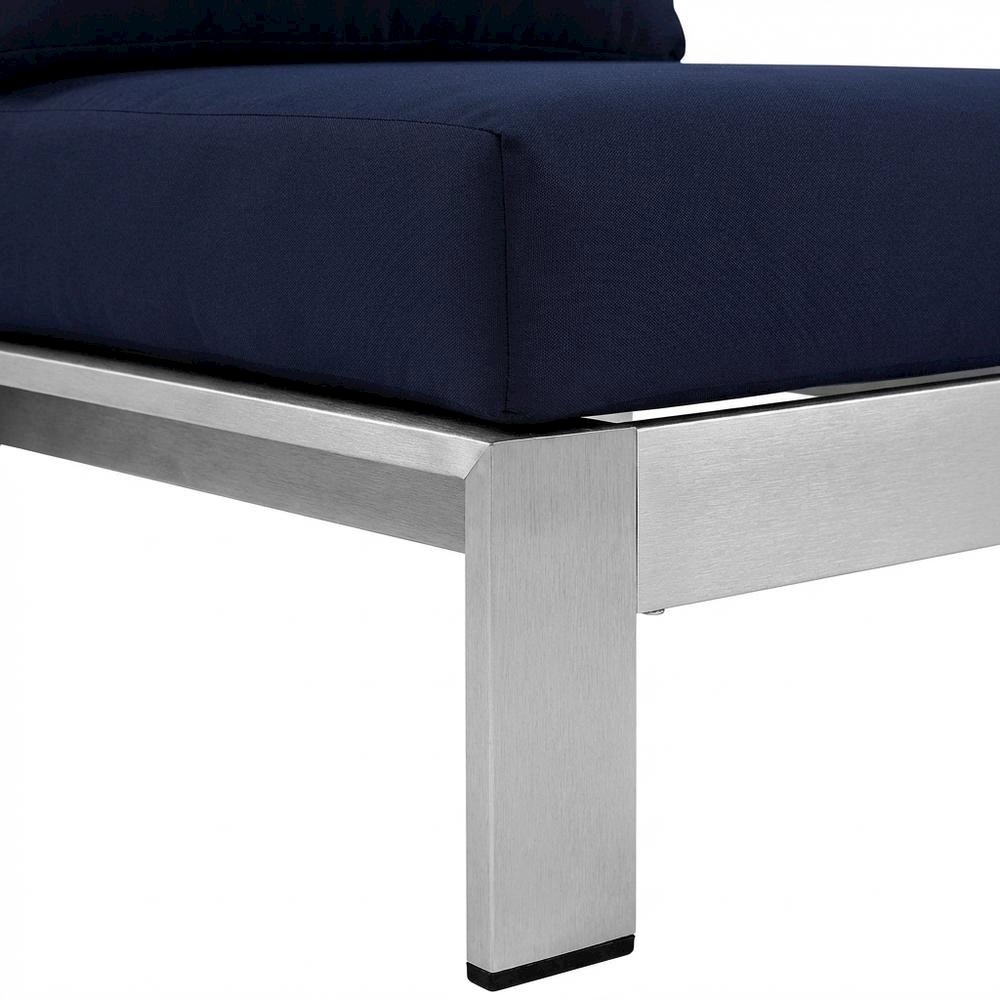 Aluminum Outdoor Lounge Chair With Armless Design And Comfortable Backrest. Picture 7