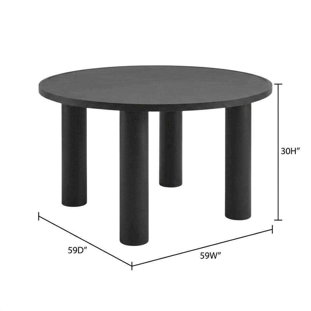 Aluminum Outdoor Dining Table with Round Top and Durable Frame. Picture 7