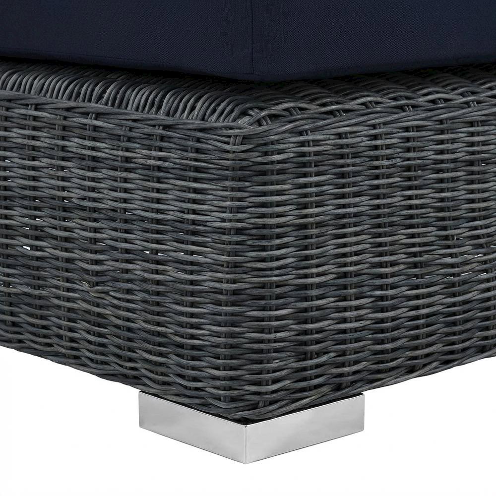 Outdoor Patio Armless Lounge Chair With Cushioned Seating And Modern Design. Picture 6