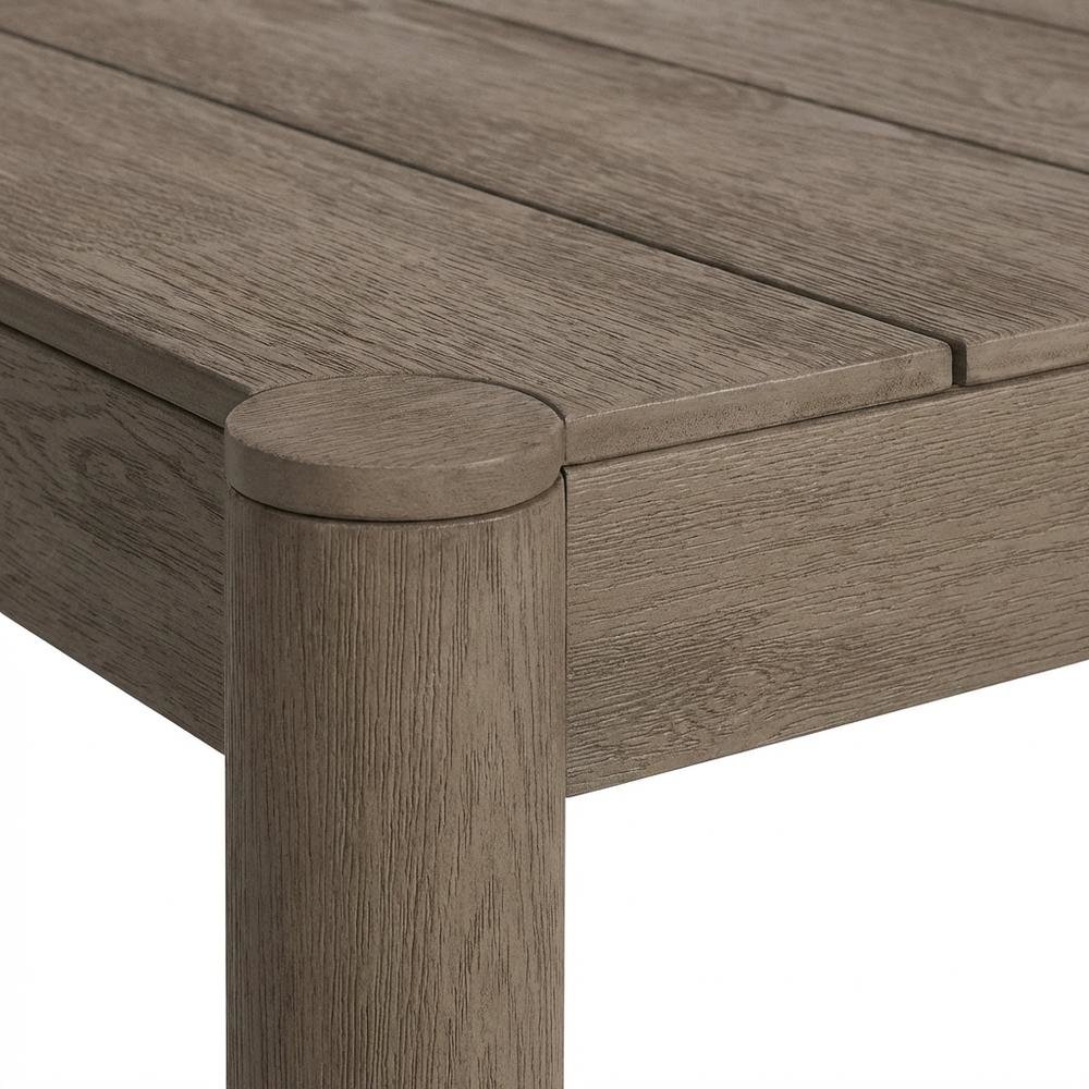 Gray Outdoor Teak Wood Dining Table with Spacious Surface. Picture 6