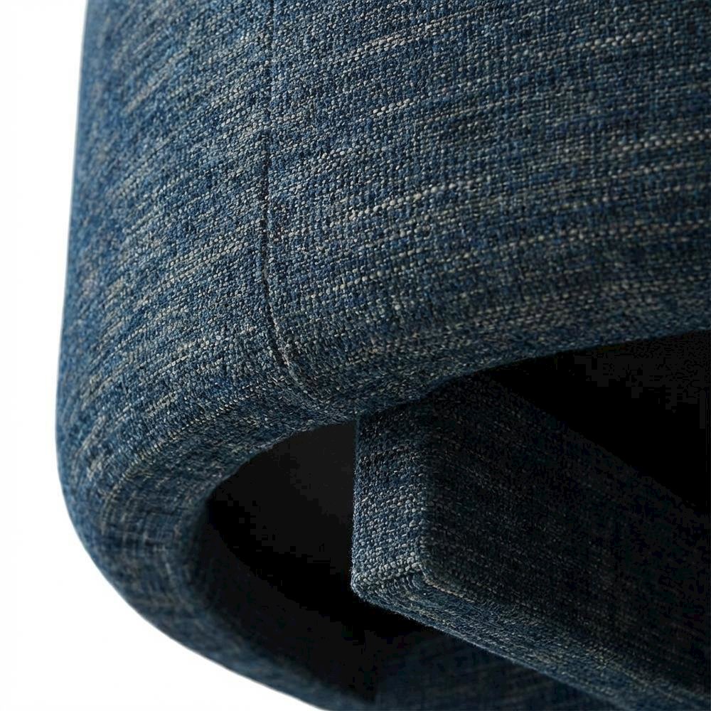 Outdoor Woven Fabric Ottoman in Heathered Finish with Comfortable Upholstery. Picture 6
