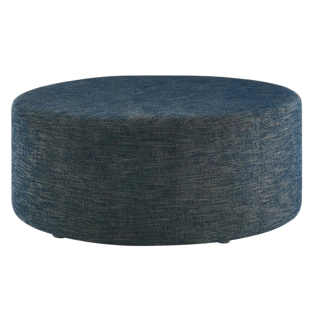 Outdoor Woven Fabric Ottoman in Heathered Finish with Comfortable Upholstery. Picture 1