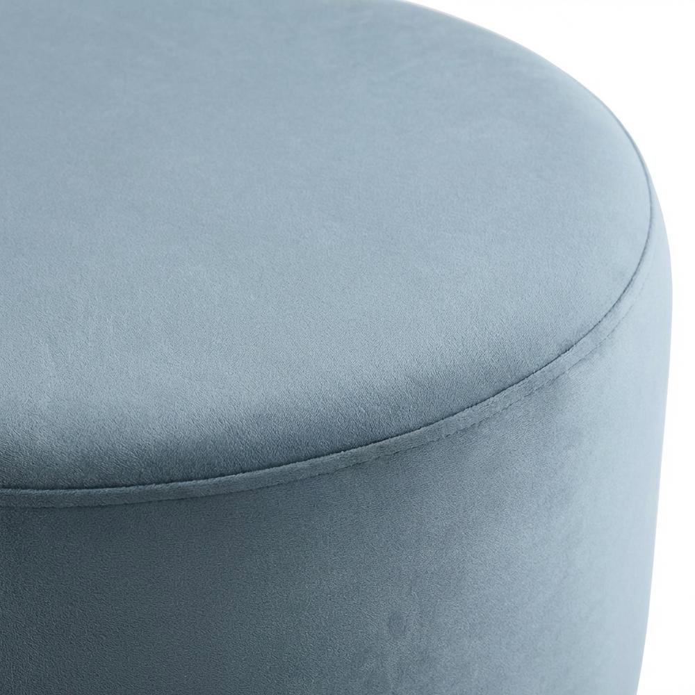 Round performance velvet ottoman with plush upholstery and versatile design. Picture 5