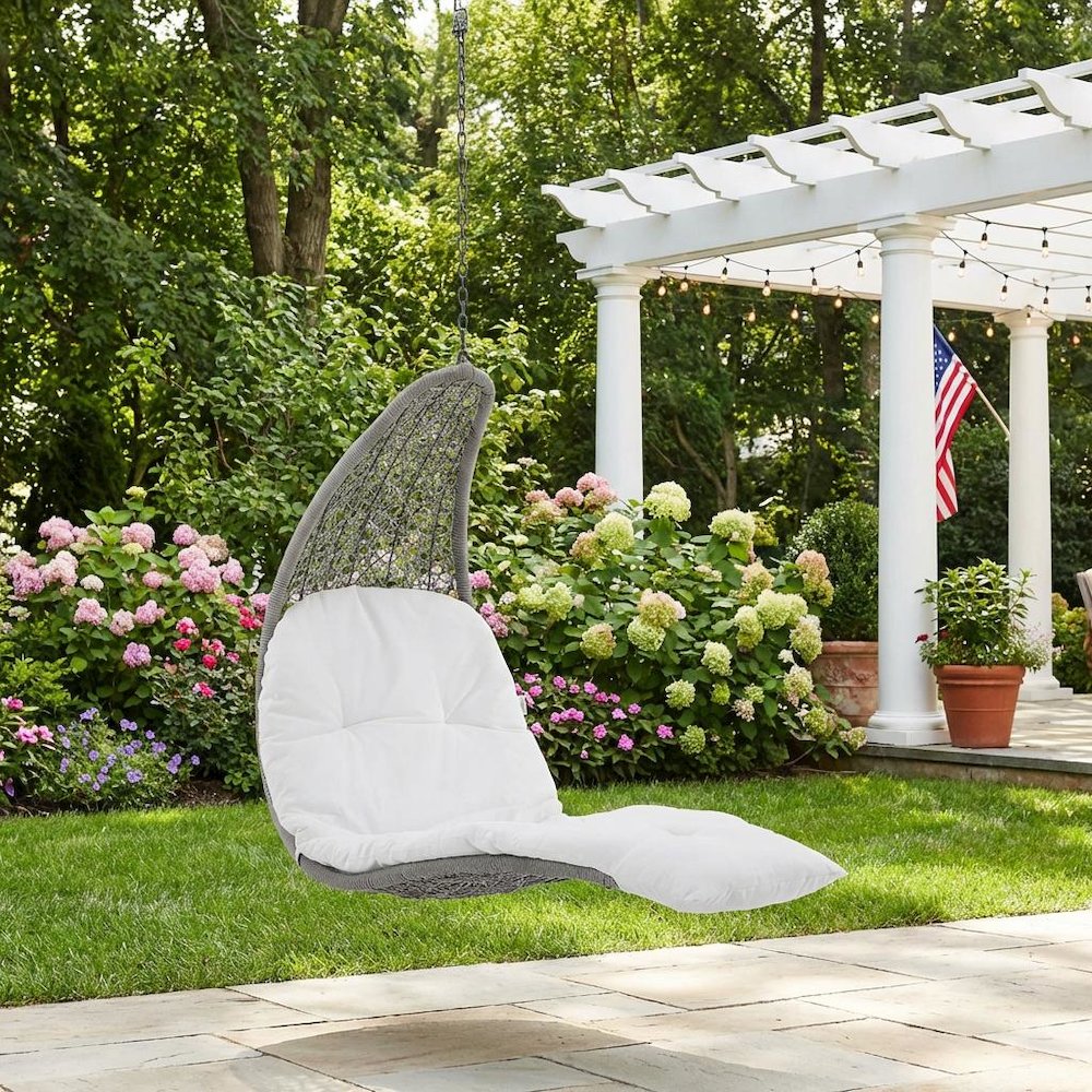 Outdoor Lounge Chair In Neutral Color With Durable Construction, Modern Design. Picture 3