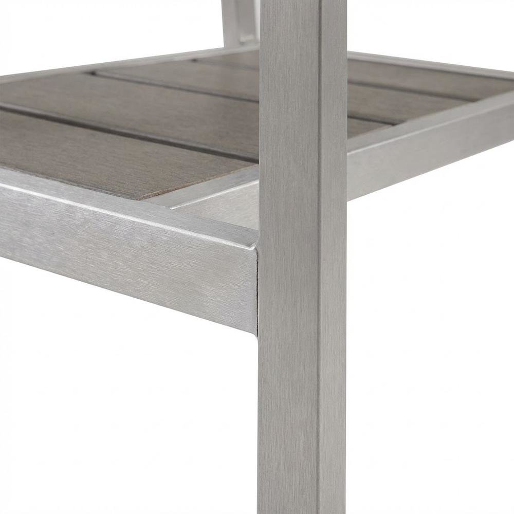 Aluminum Outdoor Patio Dining Armchair With Comfortable Backrest. Picture 6