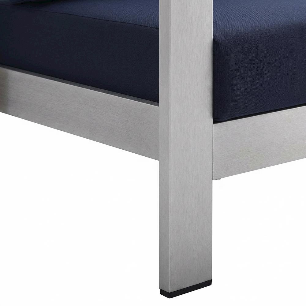 Aluminum Outdoor Patio Armchair With Fabric Cushion And Modern Design. Picture 6