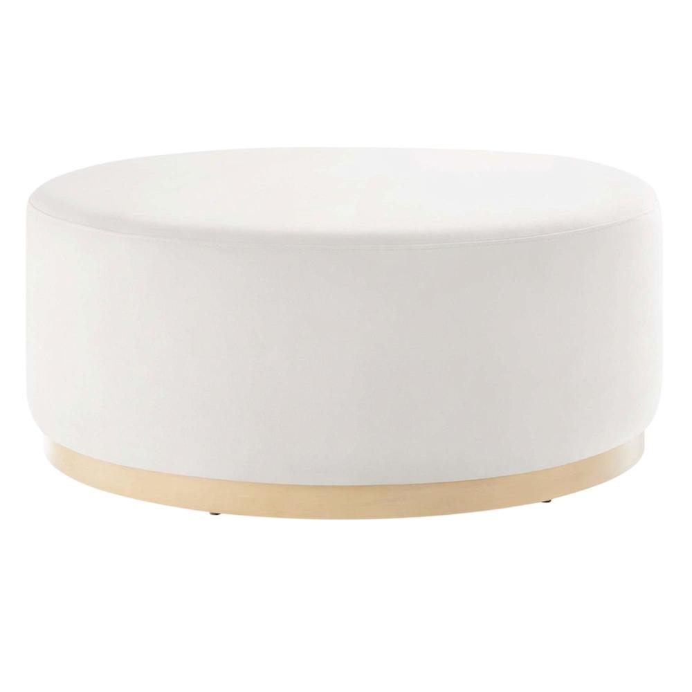 Velvet Ottoman with Upholstered Surface for Outdoor Living Space. Picture 1