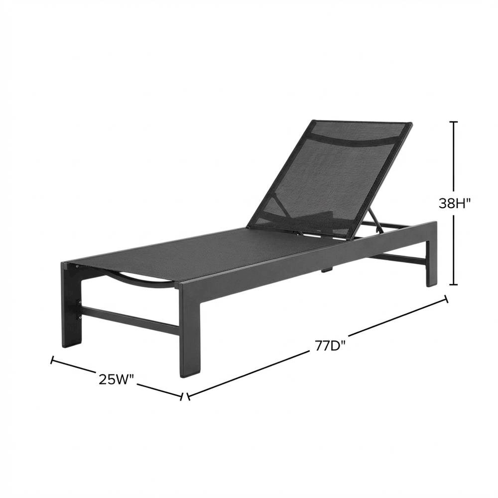 Aluminum And Mesh Chaise Lounge For Outdoor Patio Relaxation. Picture 7