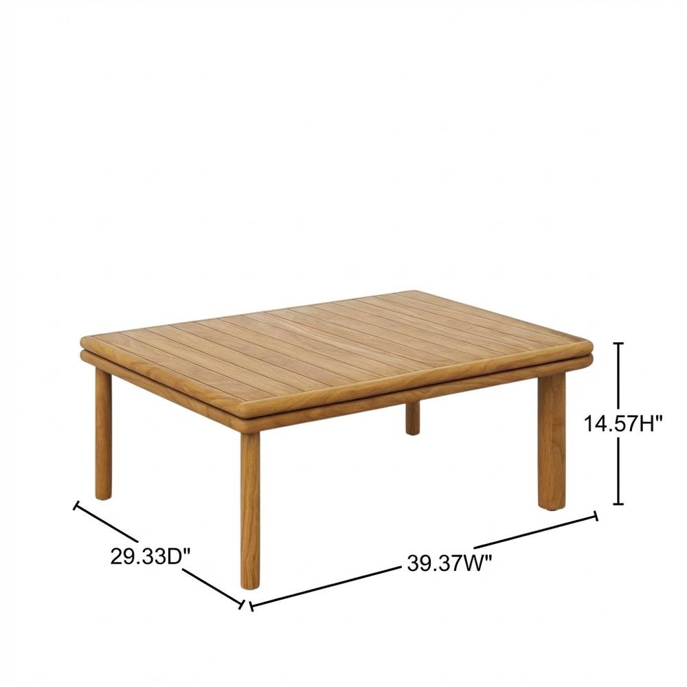 Modern Teak Wood Outdoor Coffee Table for Patio or Garden Use. Picture 7
