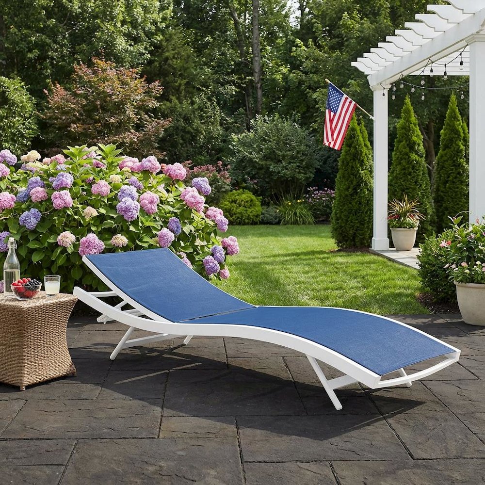 Outdoor Patio Chaise Lounge Chair In Durable Weatherproof Material. Picture 3
