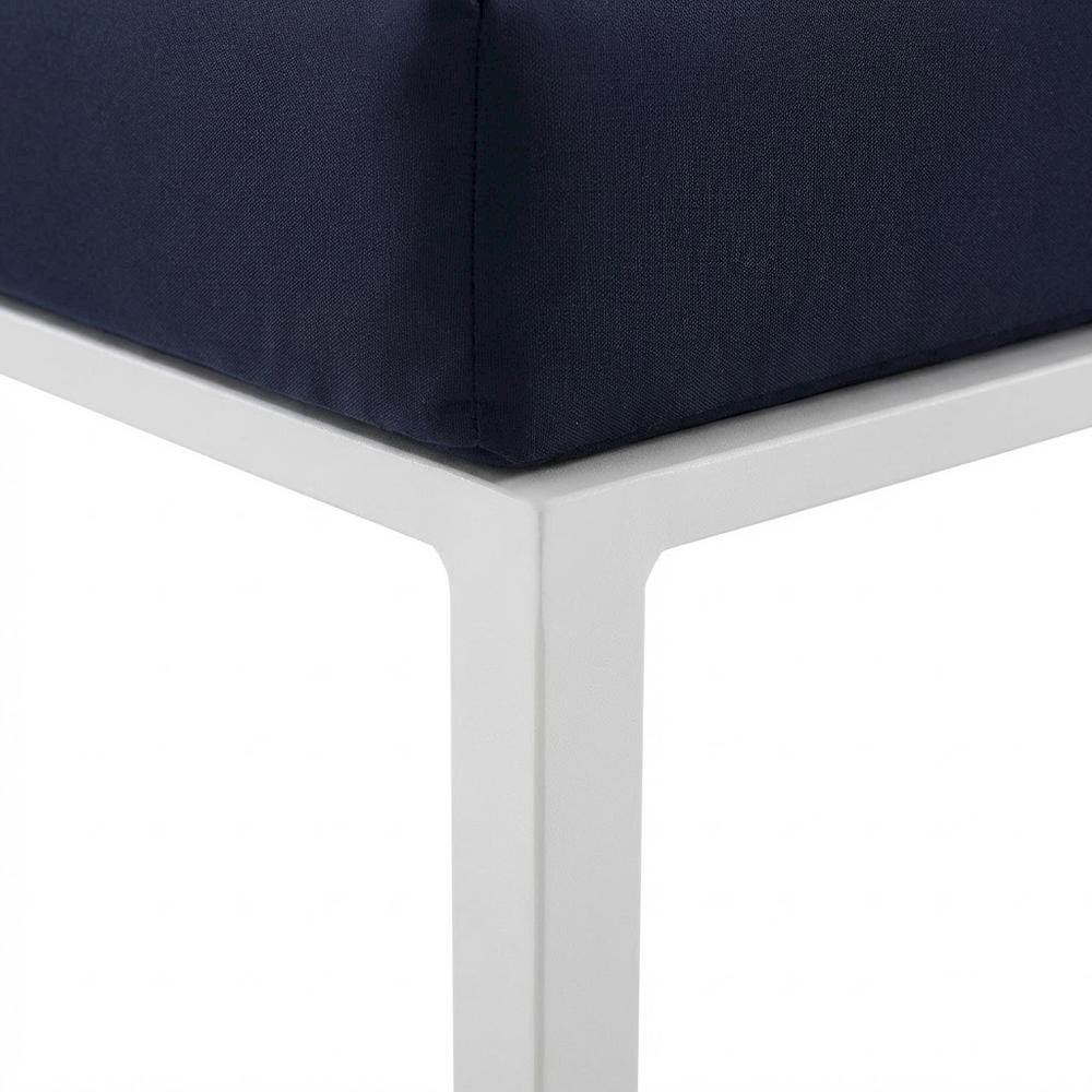 Durable Aluminum Outdoor Corner Lounge Chair With Cushioned Seat. Picture 6