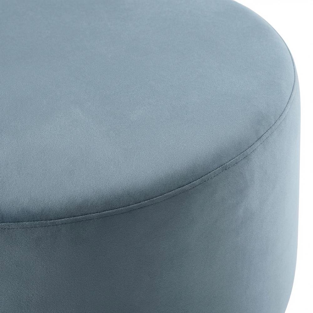 Velvet Upholstered Ottoman with Performance Finish for Outdoor Use. Picture 5