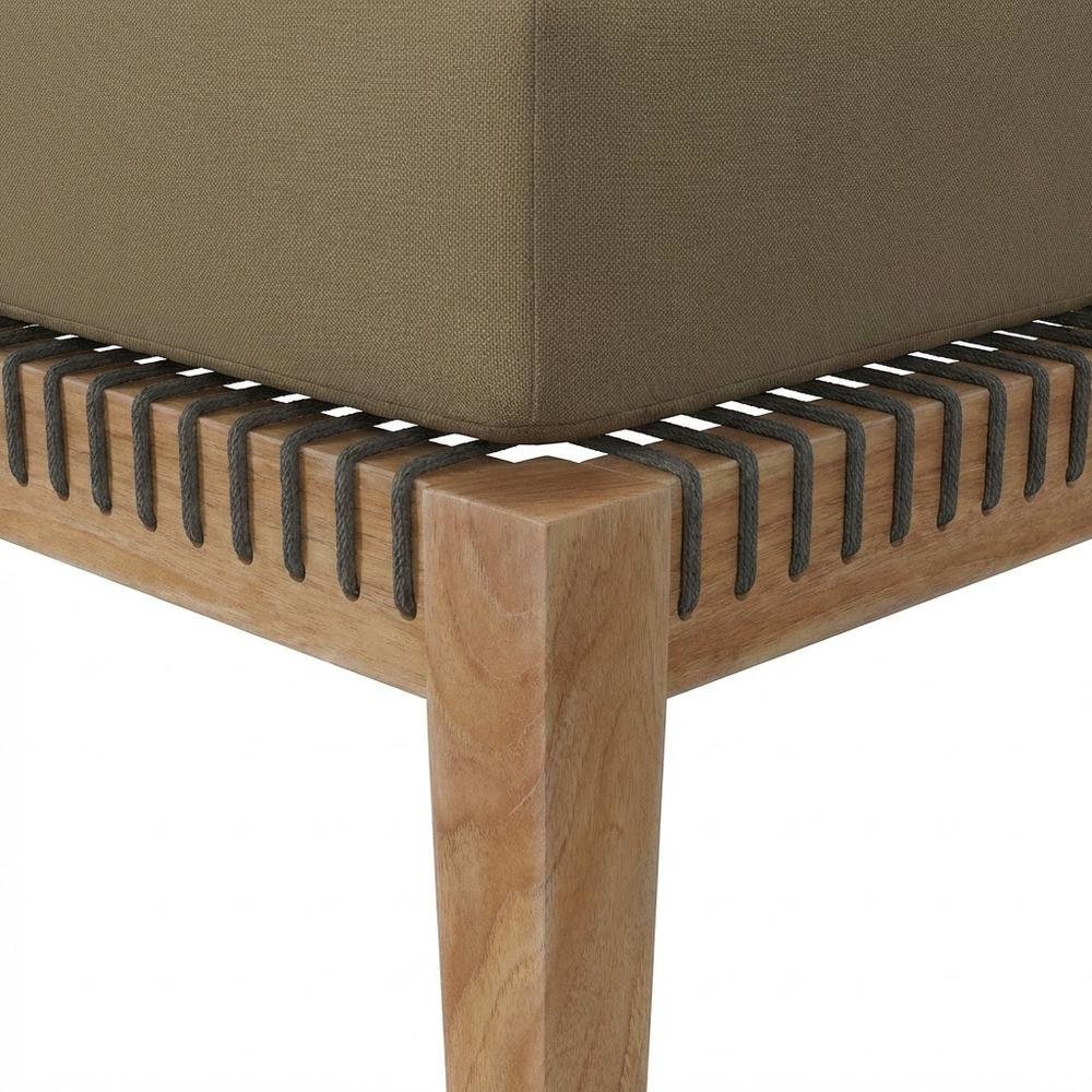 Outdoor Lounge Chair With Teak Wood Frame And Comfortable Seat. Picture 6
