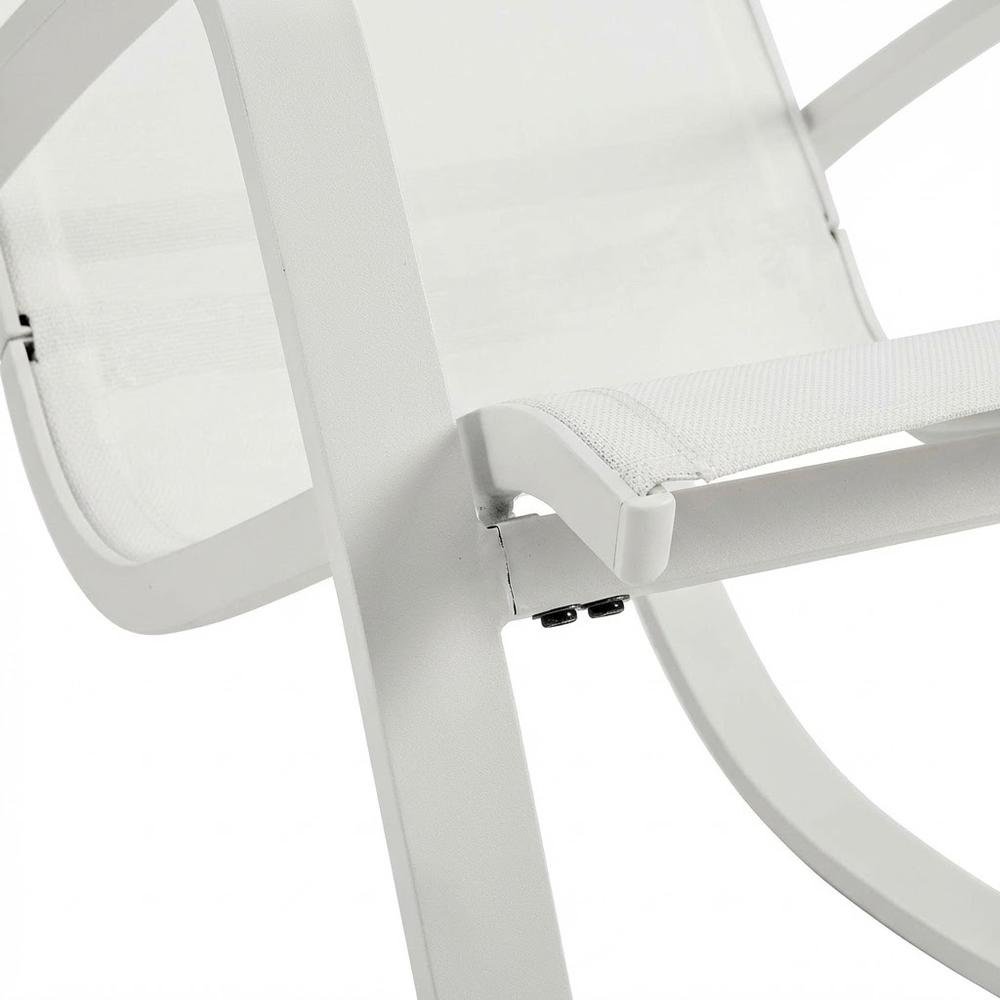 Sun-Resistant Patio Sling Lounge Chair With Cushioned Seat And Armrests. Picture 6