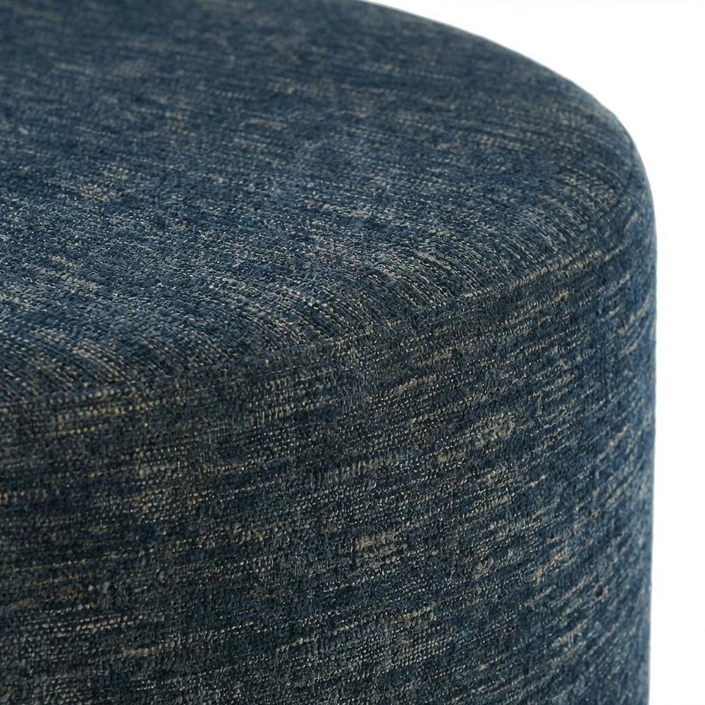 Outdoor Woven Fabric Ottoman in Heathered Finish with Comfortable Upholstery. Picture 5